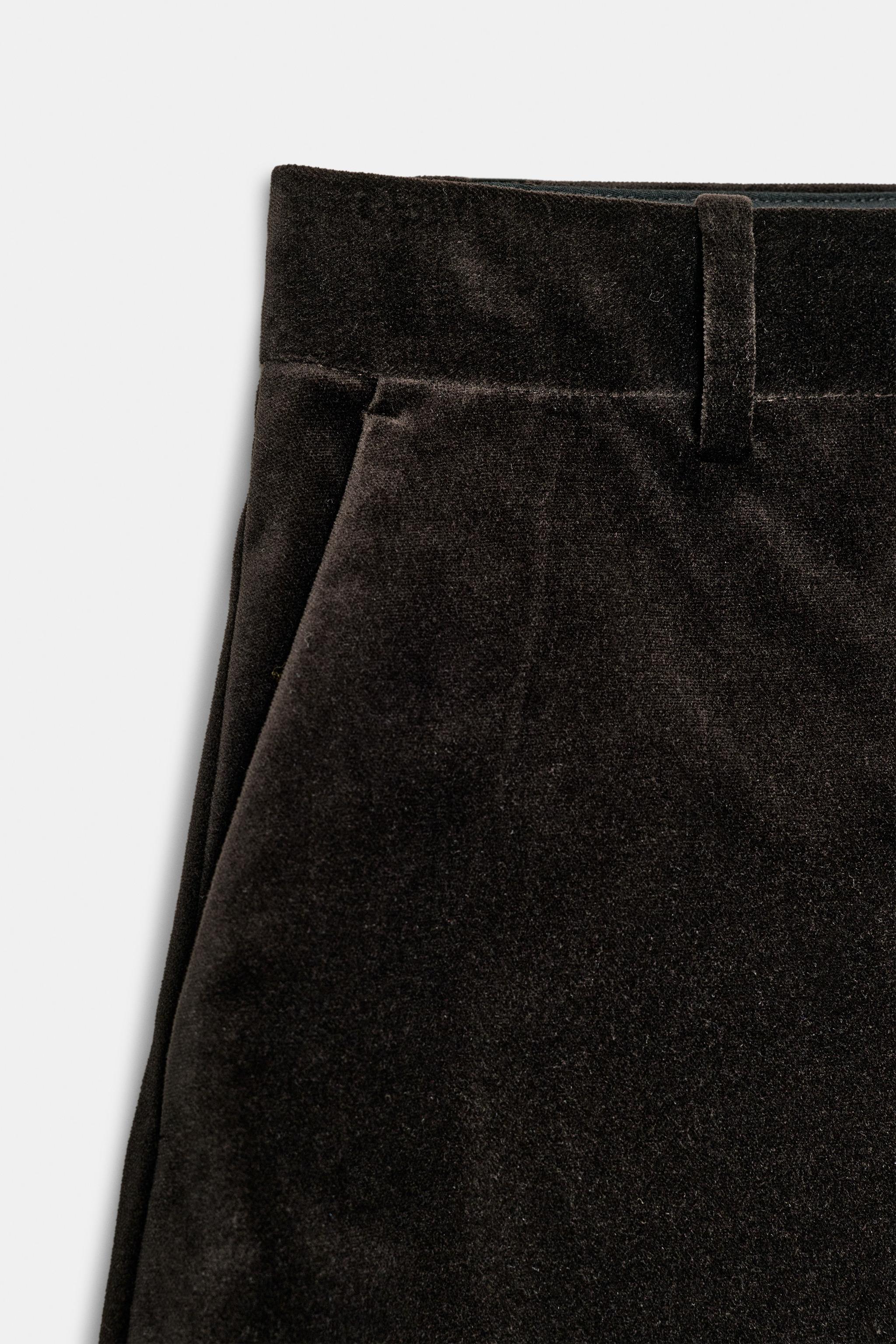 ZW COLLECTION VELVET TAPERED PANTS